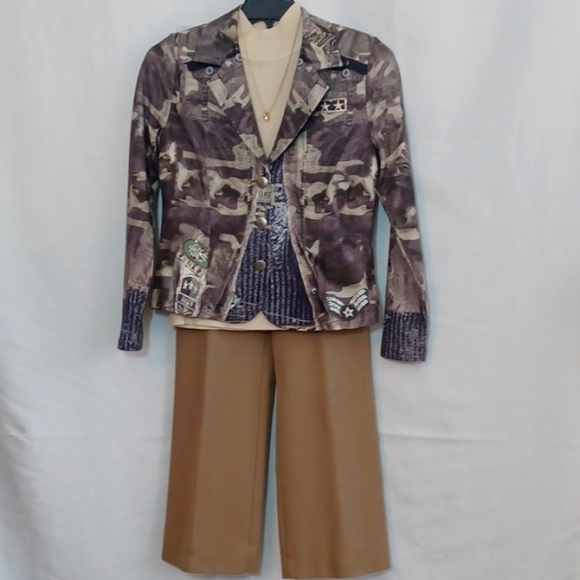 3 piece outfit slacks size 8 shirt size m jacket size small